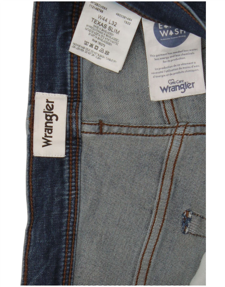 Jeans Wrangler Texas Slim da uomo W44 L32 in cotone blu