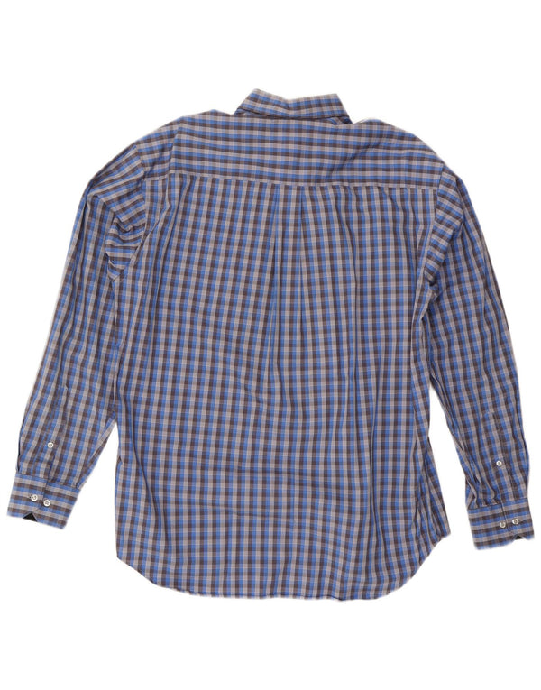 Camicia da uomo Adidas taglia 41 cotone a quadri blu medio