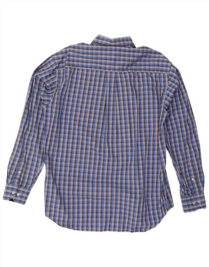 Camicia da uomo Adidas taglia 41 cotone a quadri blu medio