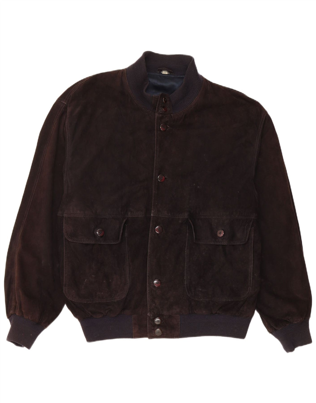 Giubbotto bomber vintage in pelle scamosciata da uomo IT 56 3XL in pelle marrone