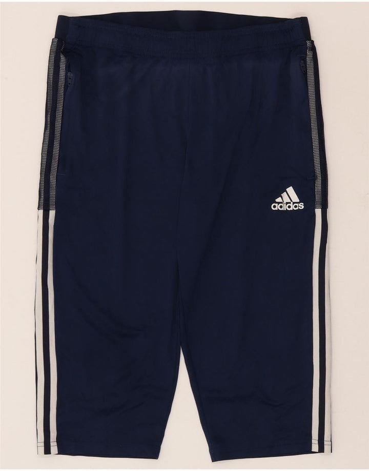 Pantaloncini sportivi Adidas Aeroready Bermuda da uomo di grandi dimensioni in poliestere blu navy