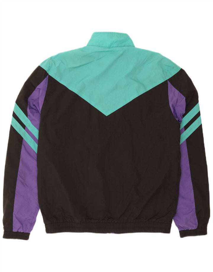 Giacca da ginnastica da uomo con grafica Superdry XL in poliestere color block nero