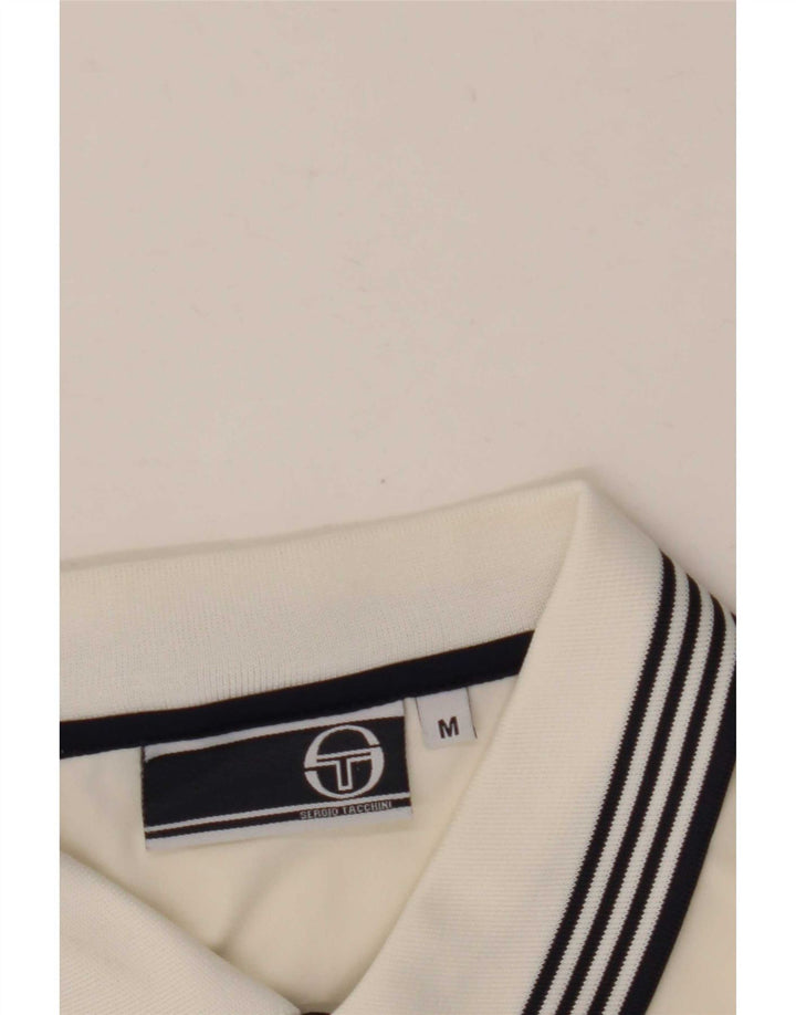 Polo da uomo Sergio Tacchini color block bianco medio
