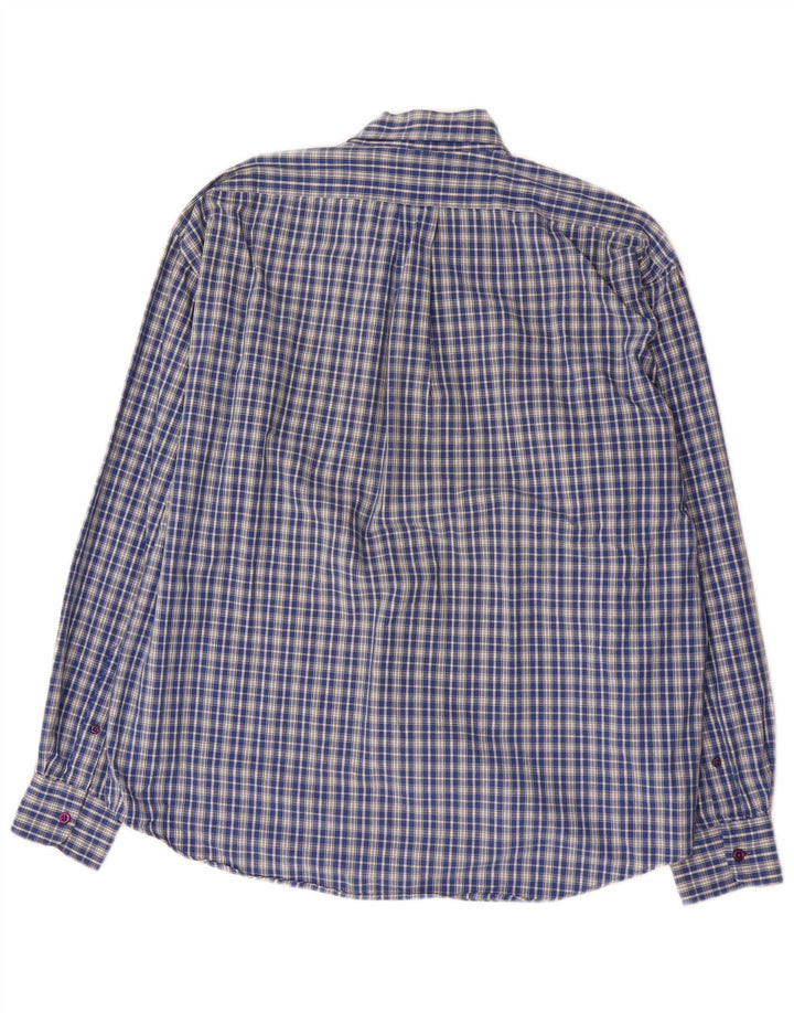 Camicia da uomo Yves Saint Laurent in cotone a quadri blu grandi