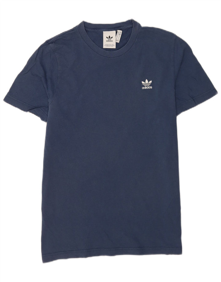 T-shirt da uomo Adidas Top media in cotone blu navy