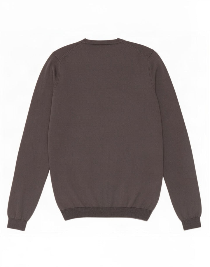 Maglione maglione con scollo a V da uomo Calvin Klein Jeans in lana grigio medio