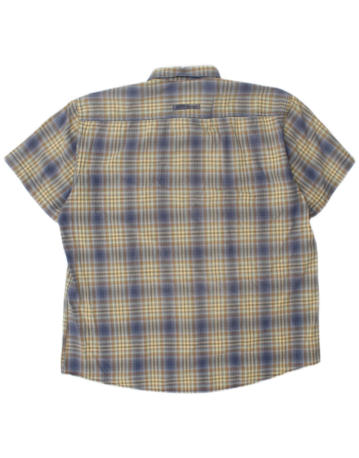 CAMEL ACTIVE Camicia da uomo a maniche corte vestibilità regolare XL blu a quadri