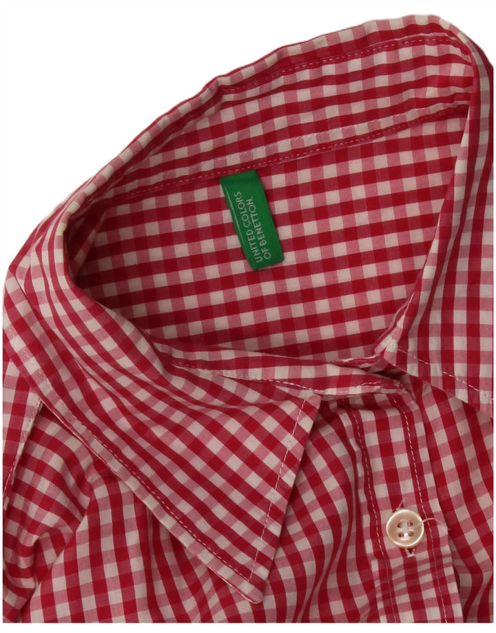 Camicia da donna Benetton UK 12 Medium Red Gingham