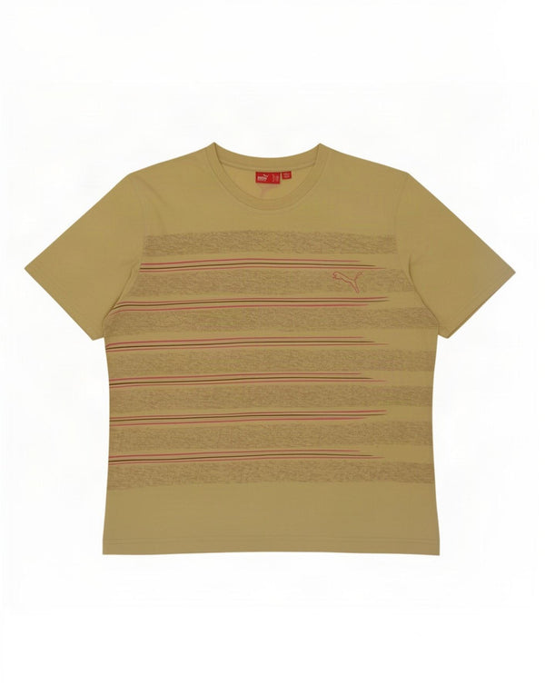 T-shirt da uomo Puma Top XL in cotone a righe verdi