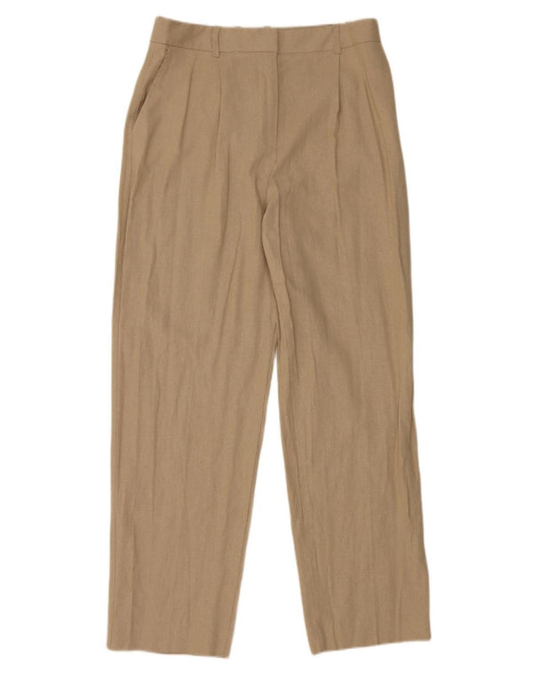 Pantaloni chino dritti da donna Zara piccoli W30 L30 lino beige