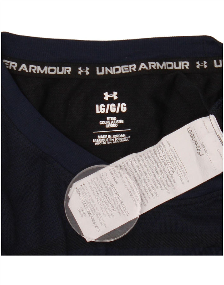 T-shirt da uomo Under Armour Top grande in nylon blu navy