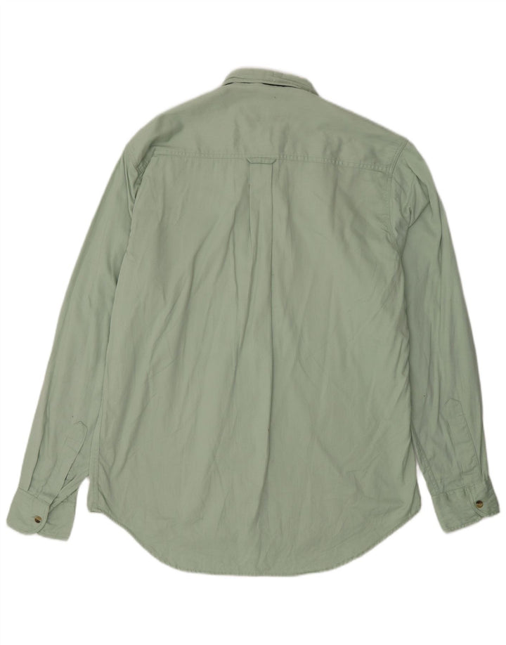 GREEN LEAVES Camicia da uomo in cotone verde medio