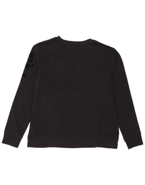Felpa da donna Marks & Spencer Jumper UK 14 Medium Black Animal Print
