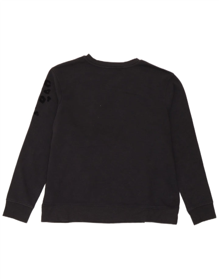 Felpa da donna Marks & Spencer Jumper UK 14 Medium Black Animal Print