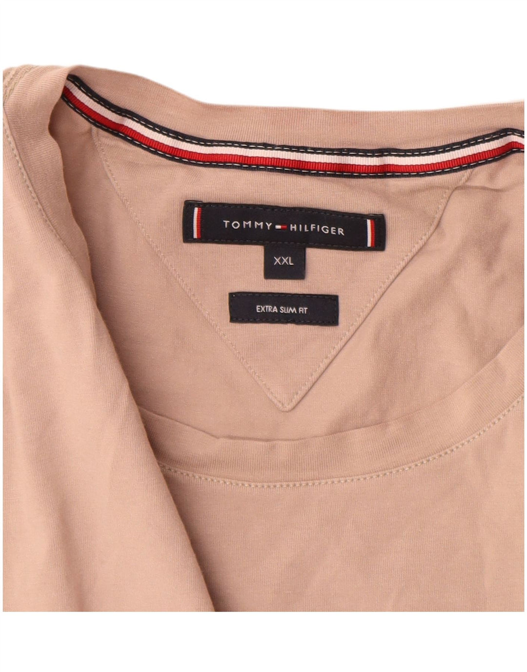 TOMMY HILFIGER T-shirt extra slim da uomo 2XL Cotone beige