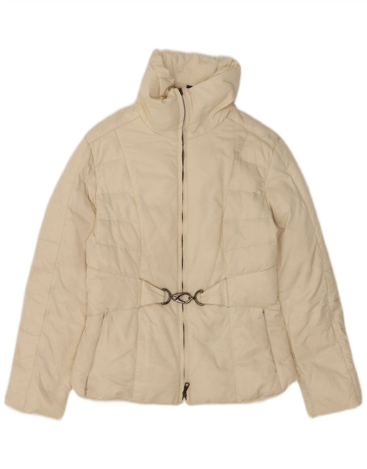 Giacca Imbottita Donna Trussardi IT 46 Large Cotone Bianco Sporco