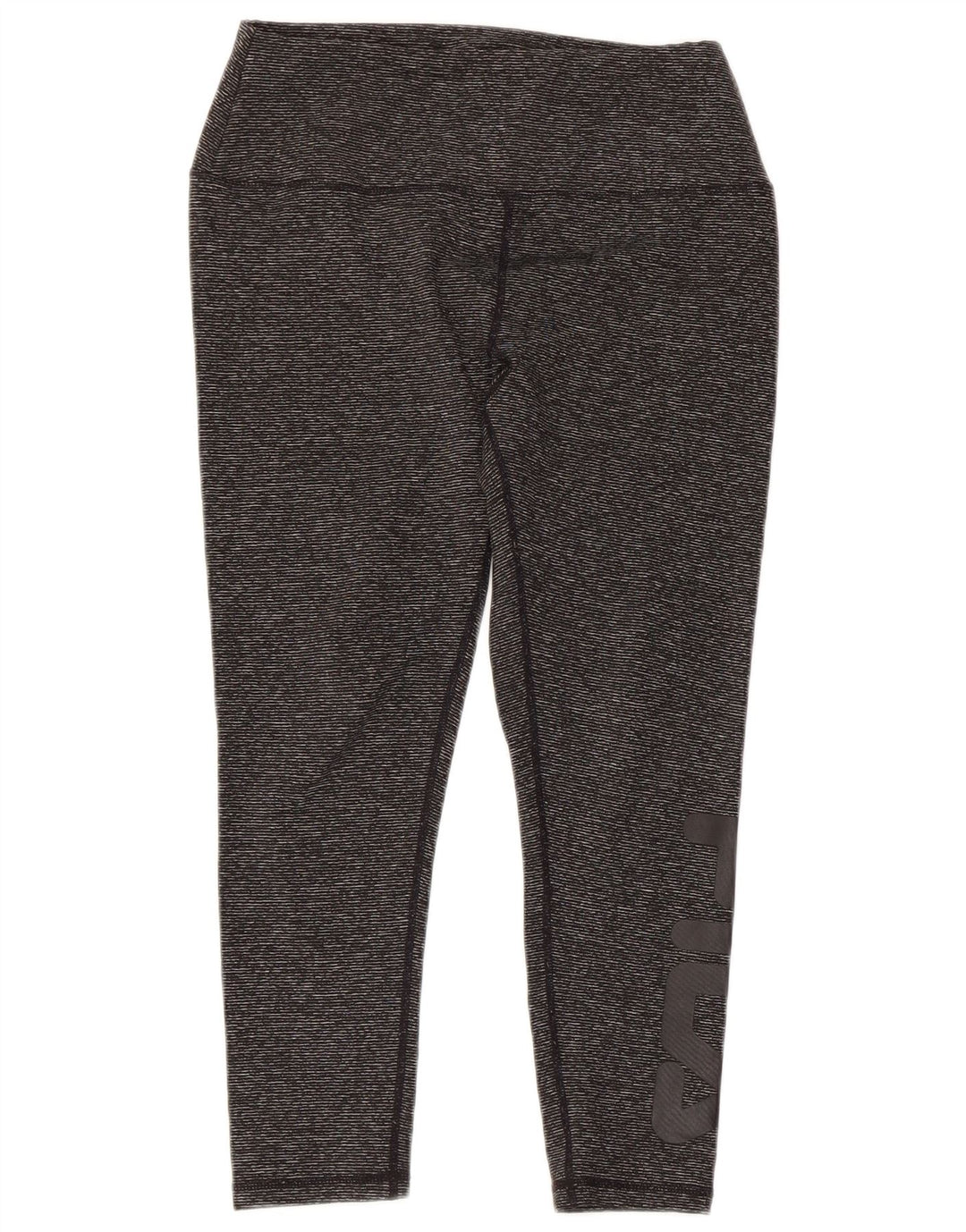 FILA Leggings Capri con grafica da donna UK 10 Piccolo poliestere gessato grigio