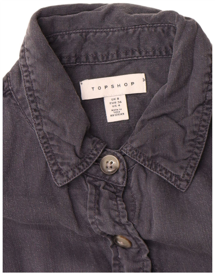 Camicia da donna Topshop UK 8 Small Tencel grigio