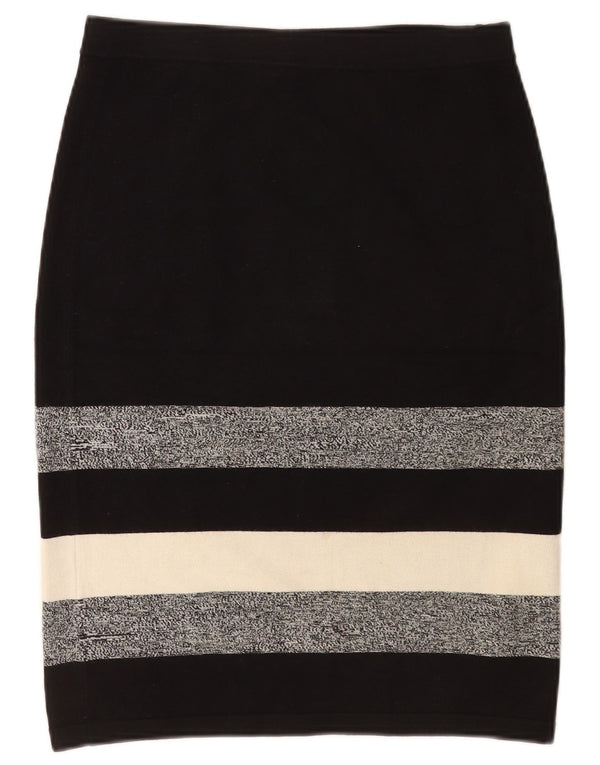 Gonna a tubino lavorata a maglia da donna Phase Eight UK 12 Media W28 Viscosa a righe nere