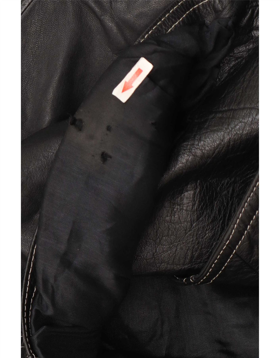 Vintage Womens Biker Leather Jacket IT 48 XL Black