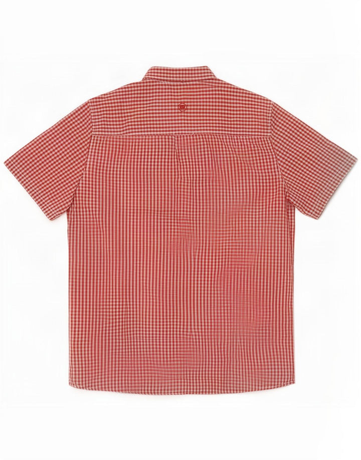 Camicia da uomo a maniche corte dal taglio classico Fat Face, grande in cotone a quadretti rossi