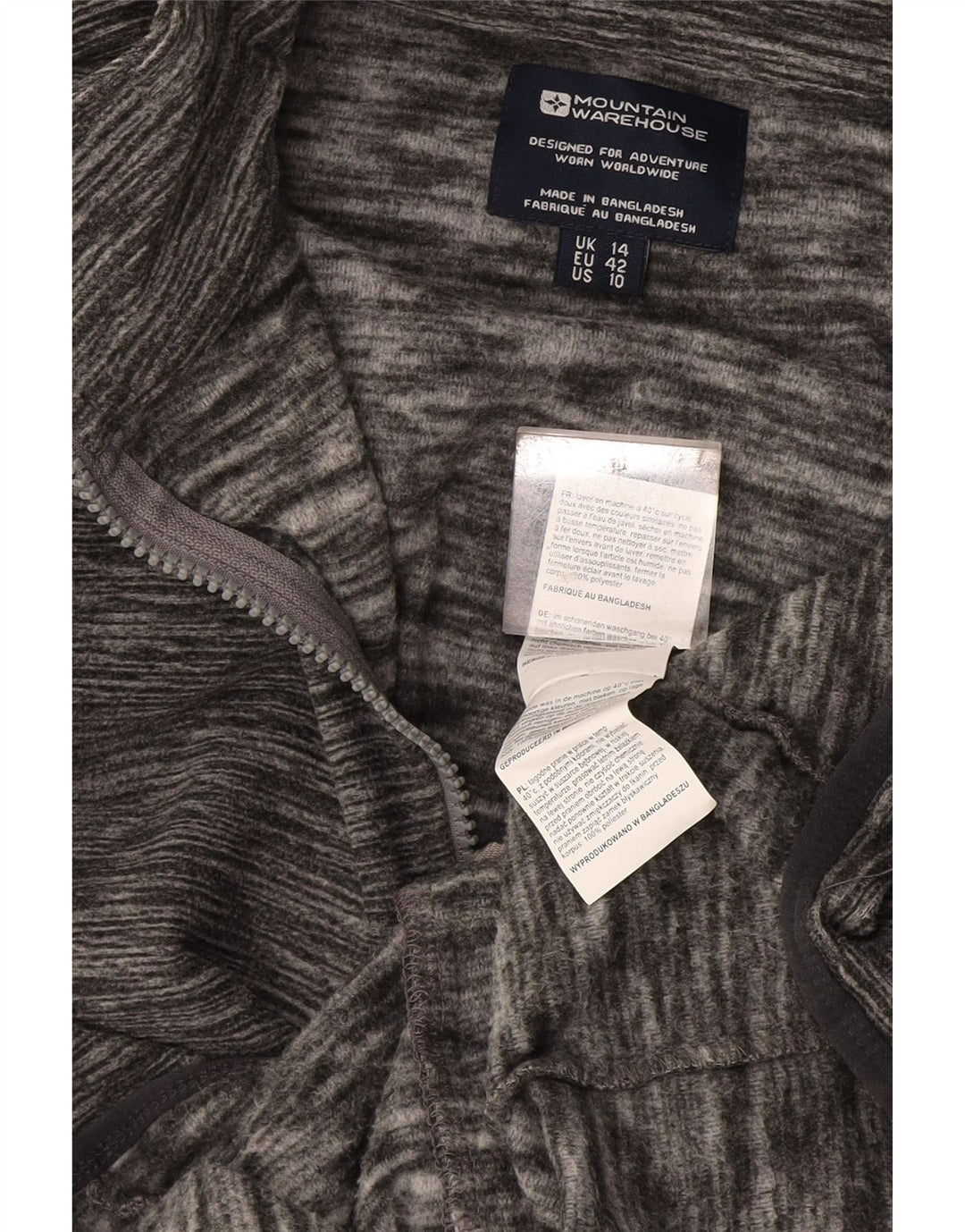 Giacca in pile da donna Mountain Warehouse UK 14 Large Poliestere screziato grigio