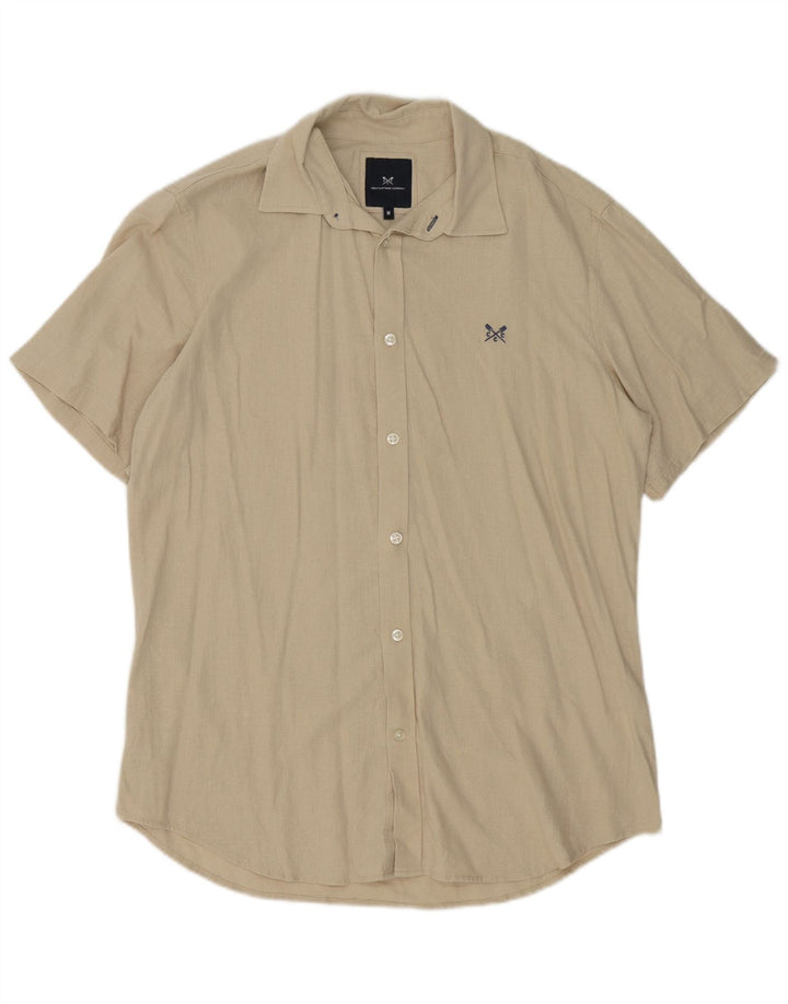 Crew Clothing Camicia da uomo in lino beige medio