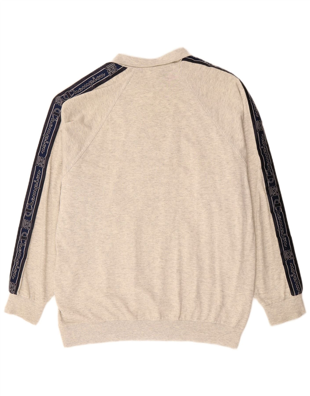 CHAMPION Felpa con collo con zip grafica da uomo Maglione XL Grigio Colourblock