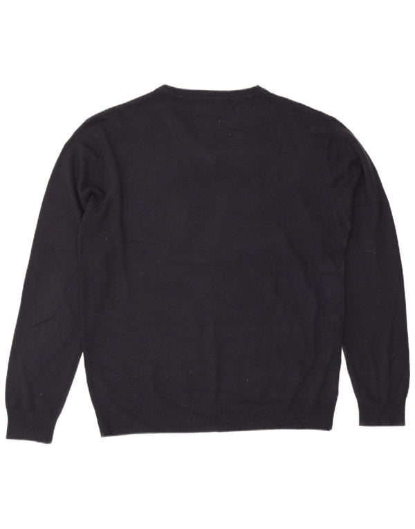 Maglione da uomo con scollo a V Pierre Cardin XL in acrilico blu navy