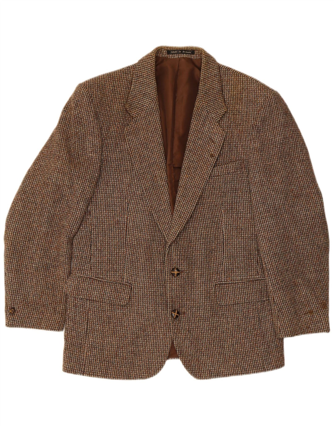 Giacca blazer da uomo in tweed Harris Dunn & Co UK 38 pied de poule marrone medio