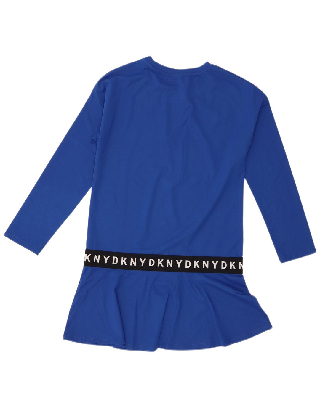 Dkny Top tunica a maniche lunghe con grafica da donna UK 14 Viscosa blu medio