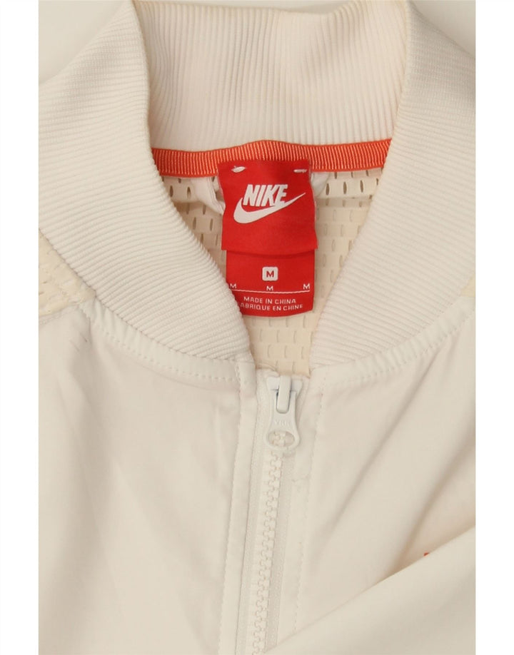 NIKE Womens Graphic Crop Tracksuit Top Jacket UK 14 Medium Off White Vintage Nike and Second-Hand Nike from Messina Hembry 