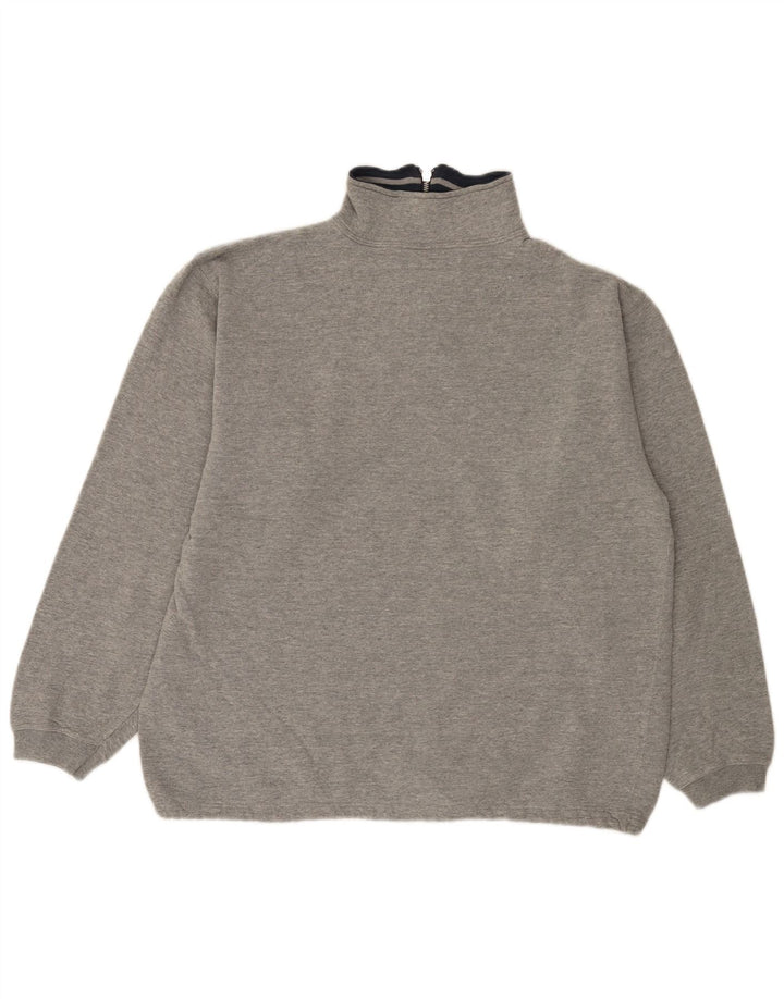 CHAMPION Felpa da uomo con collo con zip, maglione grande, cotone grigio