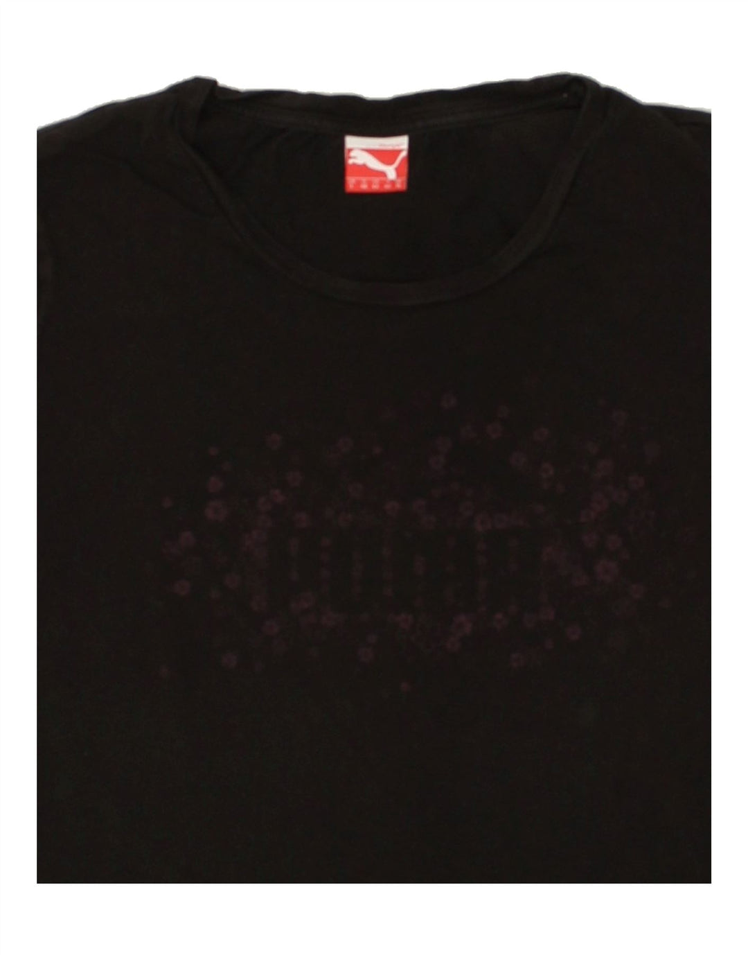 PUMA Womens Graphic T-Shirt Top UK 14 Medium Black Floral Vintage Puma and Second-Hand Puma from Messina Hembry 