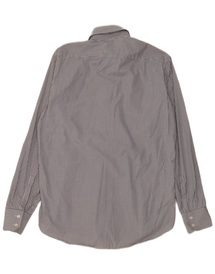 Camicia da uomo Hugo Boss taglia 39 15 1/2 cotone a quadretti blu medio