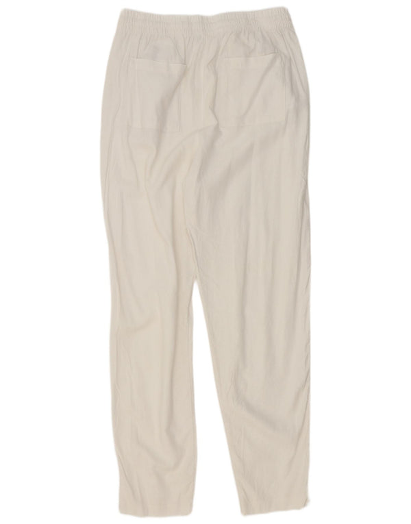 Pantaloni chino affusolati da donna Marks & Spencer UK 14 Large W32 L31 Bianco