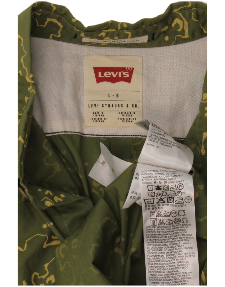 Camicia Levi's da uomo slim fit grande in cotone mimetico verde