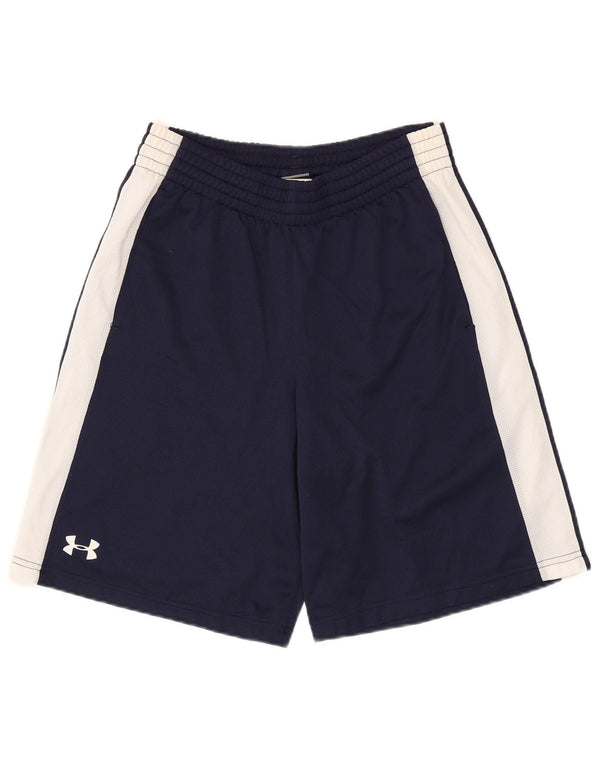 Pantaloncini sportivi da uomo Under Armour piccoli in poliestere color block blu navy