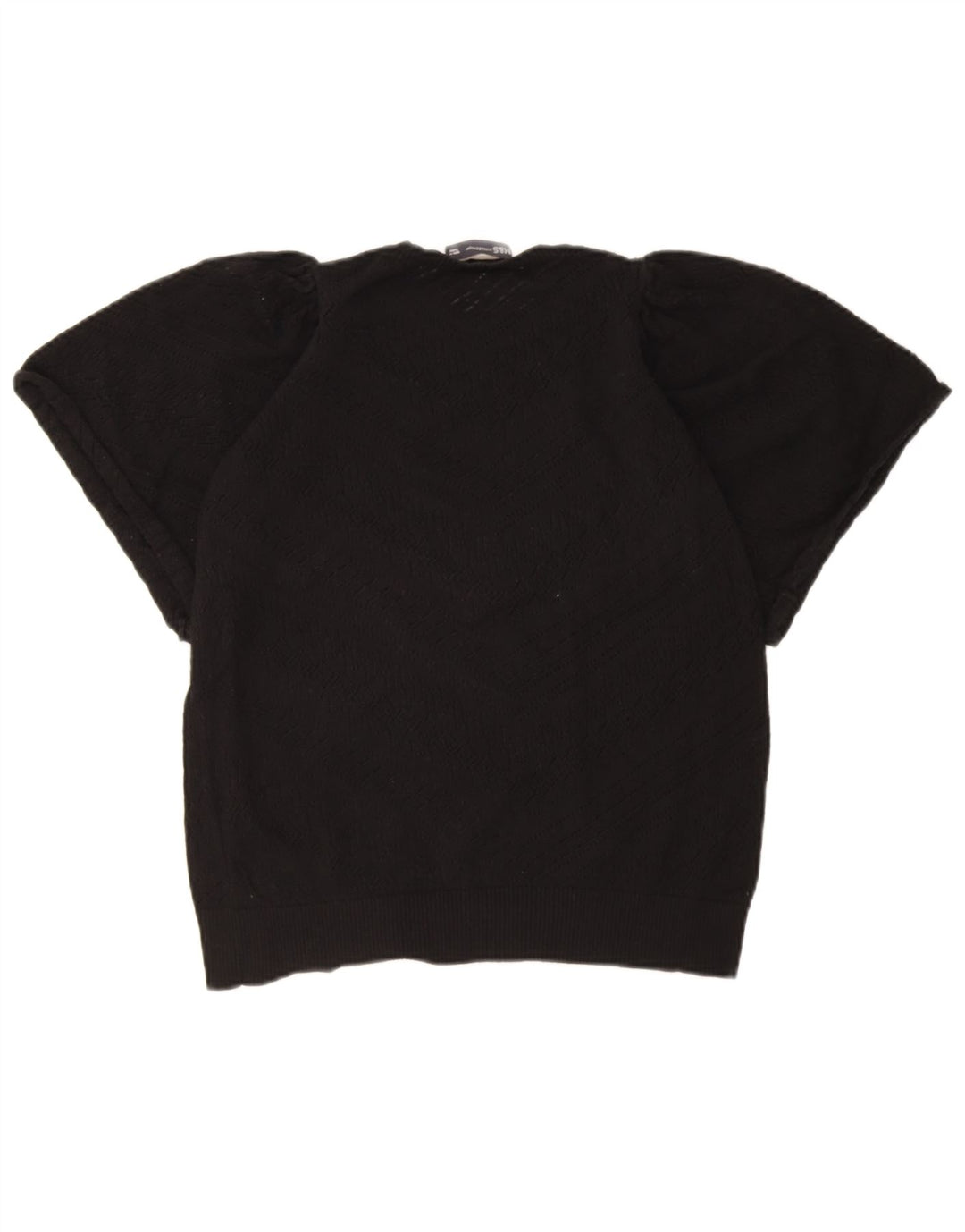 Maglione maglione girocollo da donna Marks & Spencer UK 10 piccolo nero geometrico