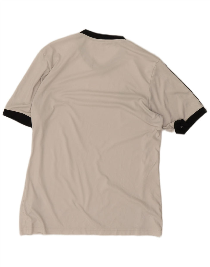 T-shirt da uomo Adidas Top media sportiva in poliestere bianco sporco