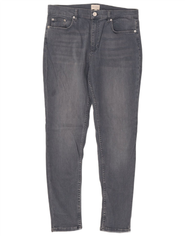 FRENCH CONNECTION Jeans slim da donna UK 16 Large W32 L29 Cotone blu