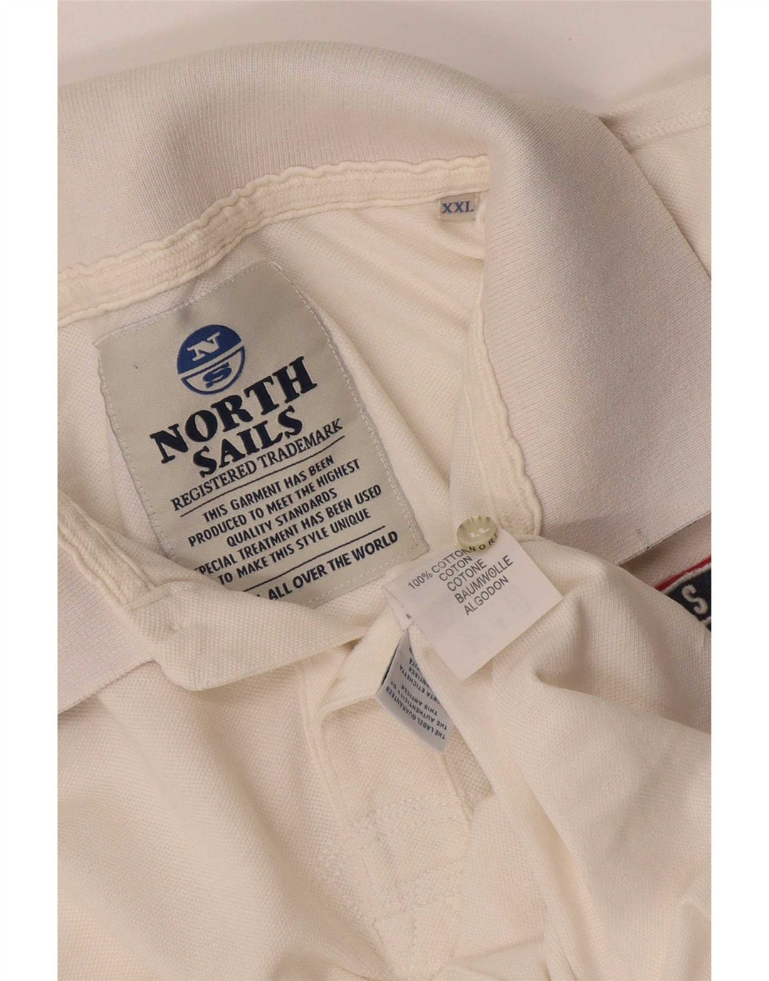 Polo grafica da uomo North Sails 2XL in cotone bianco