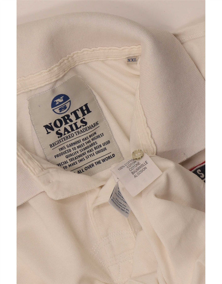 Polo grafica da uomo North Sails 2XL in cotone bianco