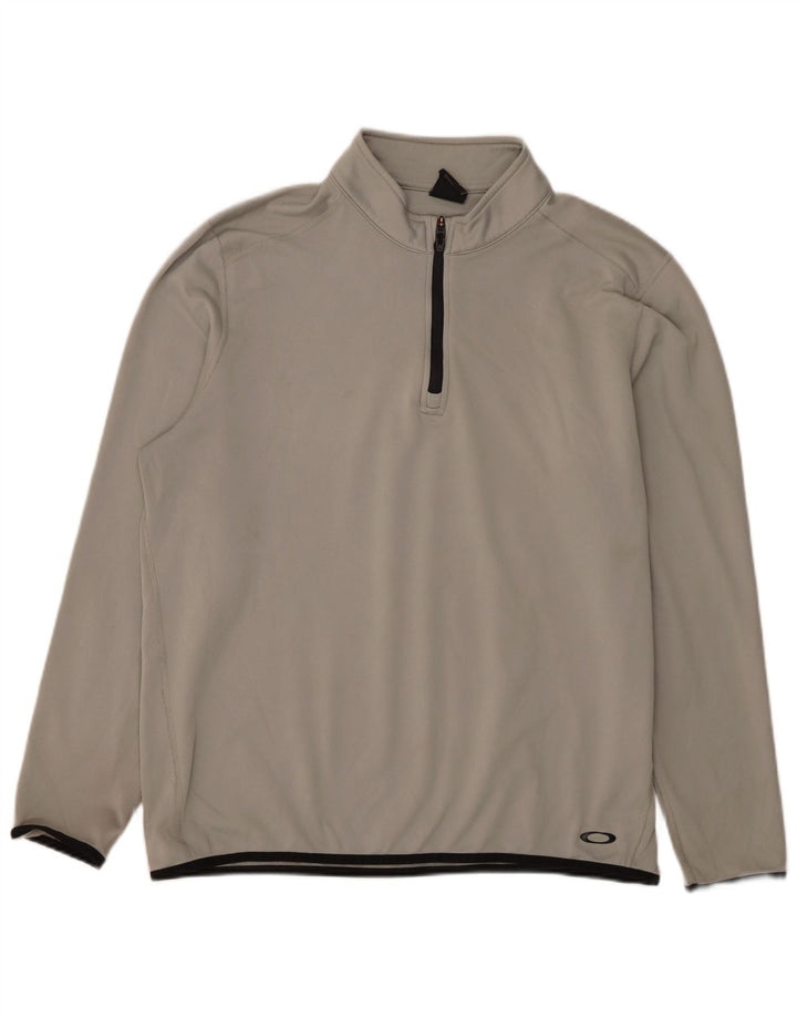 Maglia da tuta pullover con zip e vestibilità regolare da uomo Oakley XL in poliestere grigio
