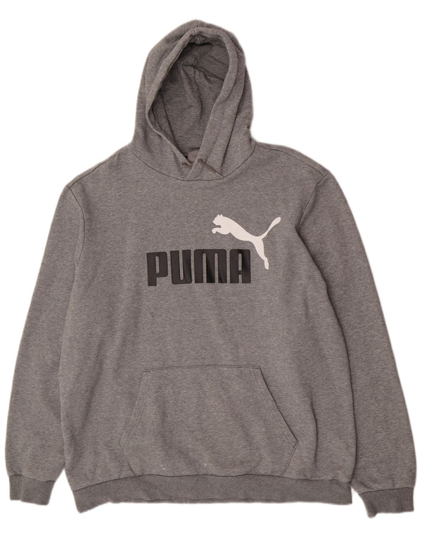 Felpa con cappuccio grafica da uomo Puma 2XL in cotone grigio