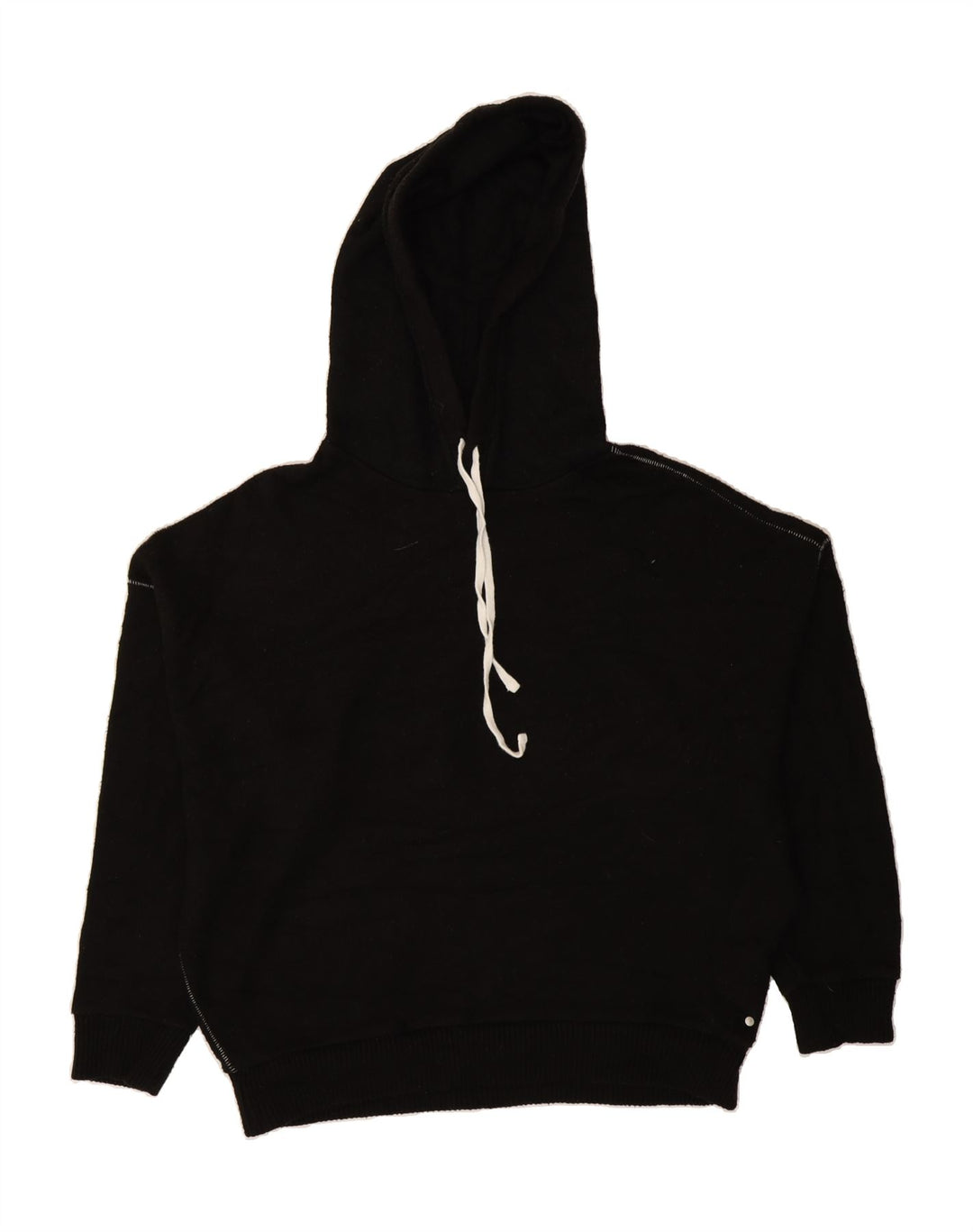 ALL SAINTS Mens Oversized Hoodie Jumper XS Black Acrylic Vintage All Saints and Second-Hand All Saints from Messina Hembry 