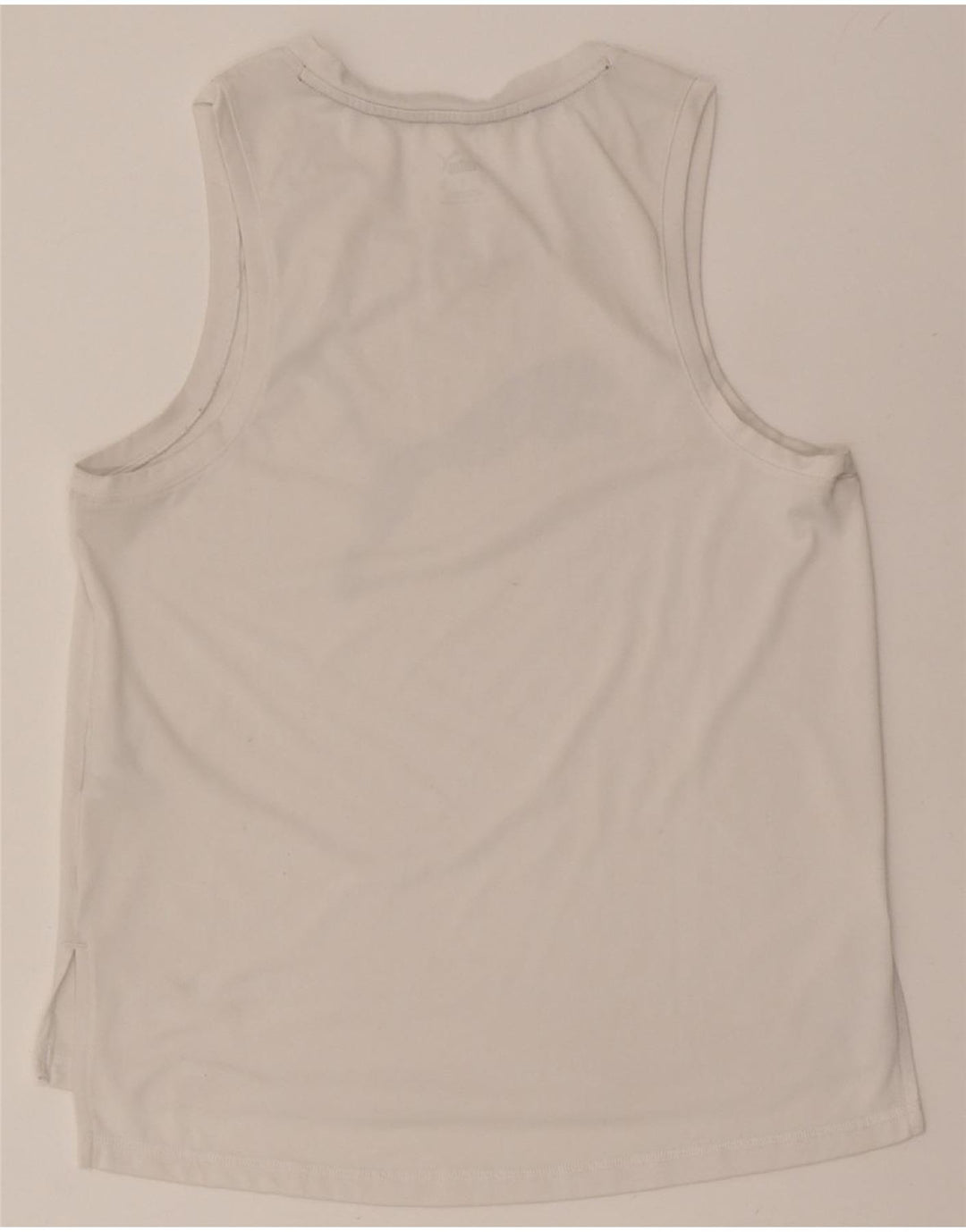 PUMA Womens Graphic Vest Top UK 12 Medium White Polyester Vintage Puma and Second-Hand Puma from Messina Hembry 