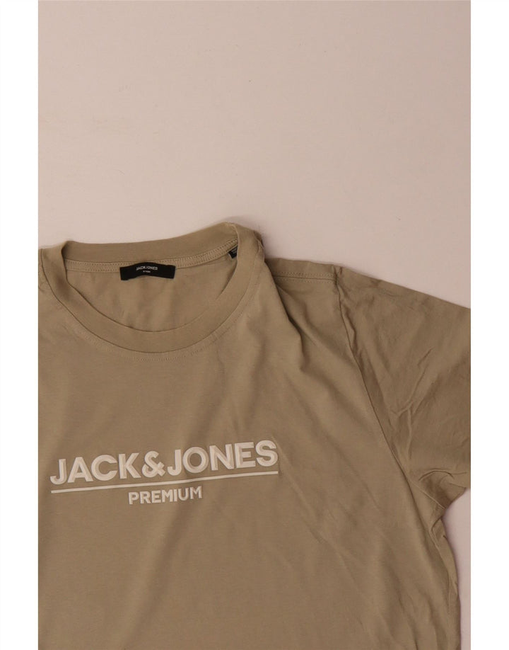 JACK & JONES T-shirt grafica da uomo in cotone beige medio