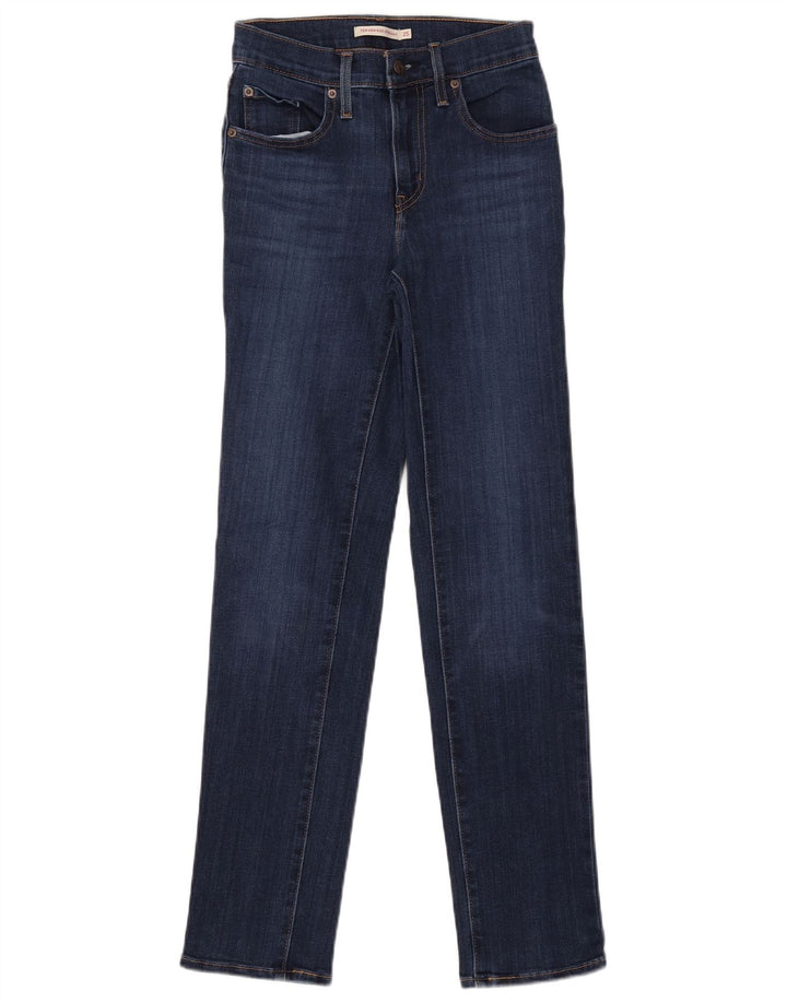 Jeans dritti a vita alta Levi's 724 da donna W25 L32 cotone blu navy