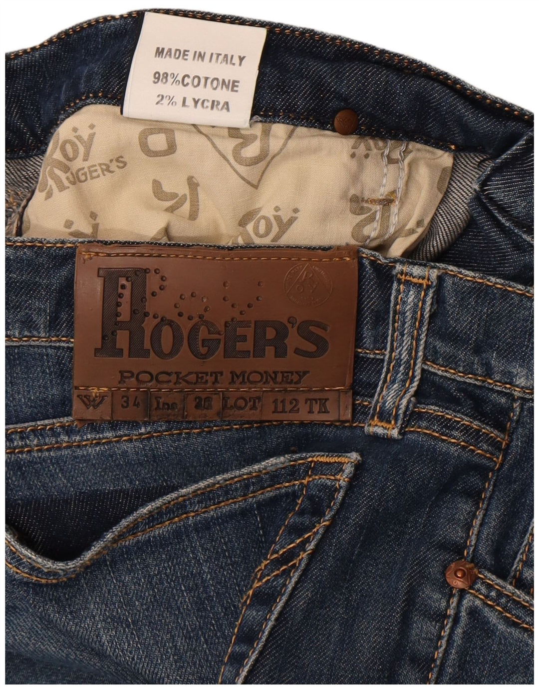 Jeans slim da donna Roy Rogers W34 L32 cotone blu